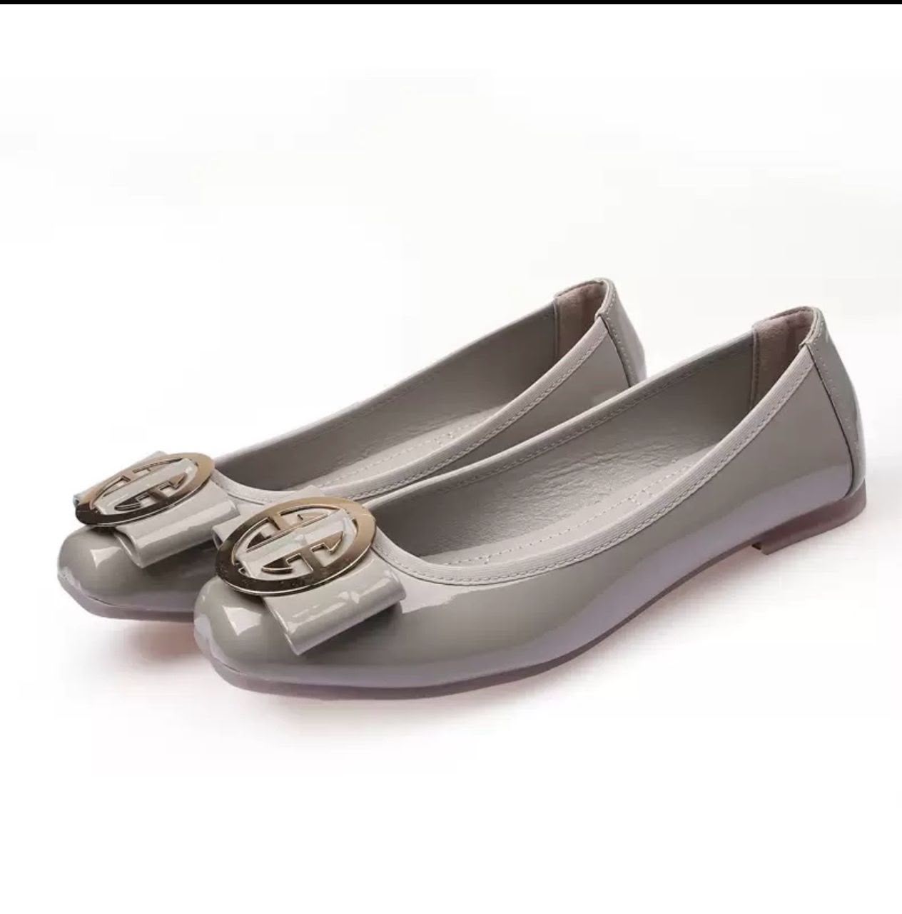 Grey Buckle Flats