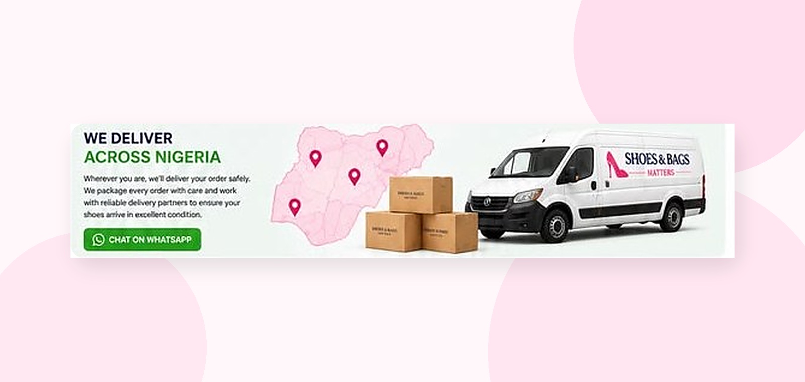 Nigeria delivery map, boxes and delivery van