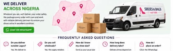 Nigeria delivery map, boxes, and delivery van
